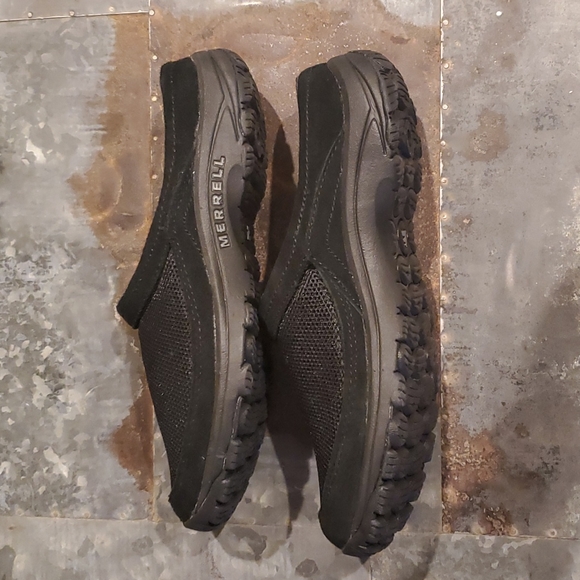 Merrell Womens Black Mocs Mules Slip On Shoes Suede - Picture 4 of 15